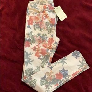 Floral skinny leg jeggings.